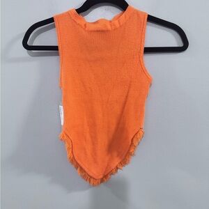 NWT Orange Sleeveless Fringe Hem Tank Top. Size Small.  University of Tennessee